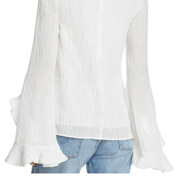 C/meo Collective Emerging Long Sleeve Boho Blouse Top Ivory Size XS NWT - Image 3