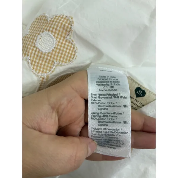 NWT Madewell Annamari White Puff Sleeve‎ Gingham Flower Embroidered Mini Dress S - Image 3