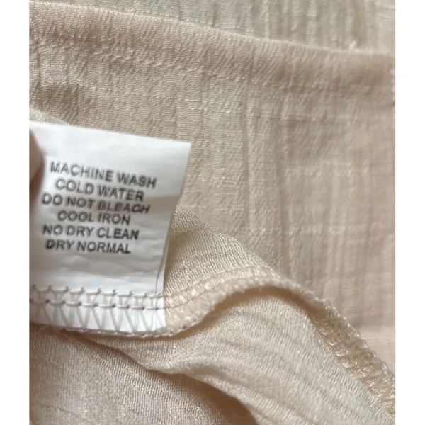 Jon & Anna Contemporary Cream Crinkle Gauze Blouse Relaxed Vacation Casual Sz XL - Image 10