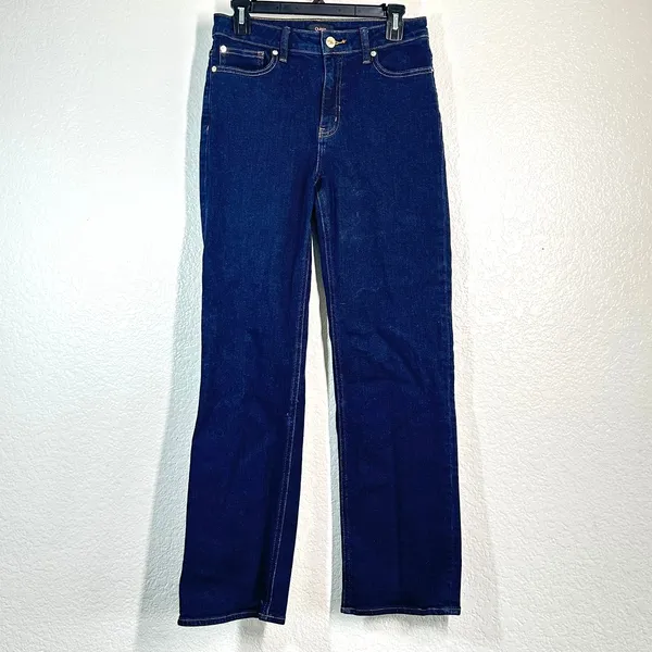 Quince straight dark wash jeans 29 stretch classic 29" inseam mid rise - Image 2