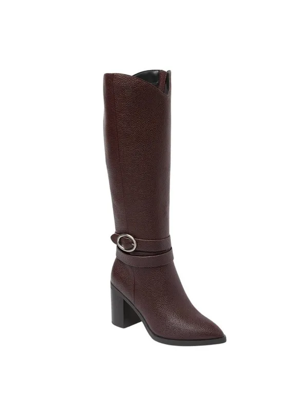 A New Day Rhonda Under-Knee Block Heel Boots 94637582 Burgundy Red 7M - Image 12