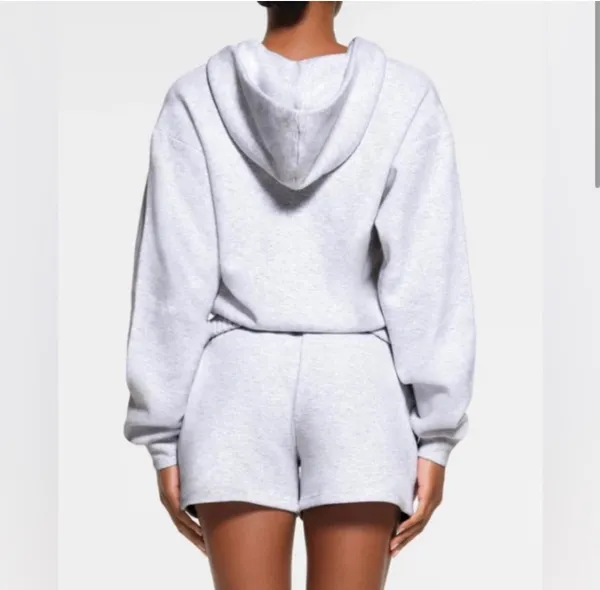 SKIMS Cotton Fleece Zip-Up Hoodie S - Image 2