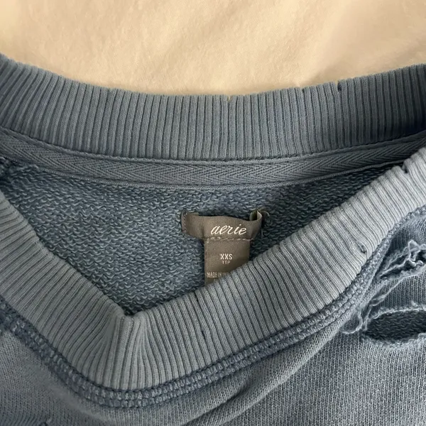 Aerie distressed blue sweatshirt - Image 2