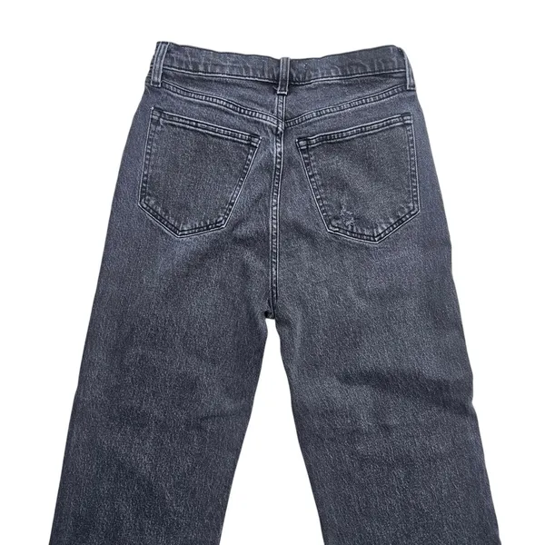 Abercrombie & Fitch 90s Relaxed High Rise Jeans Size 27 4 Washed Black Raw Hem - Image 10