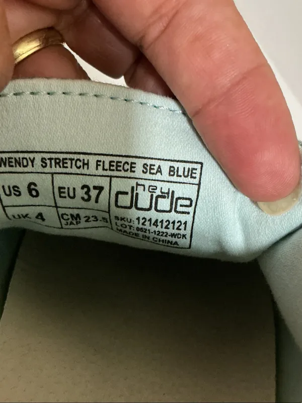 Hey Dude Teal Slip-On Casual Sneakers with White Sole and Patterned Heel - Image 8