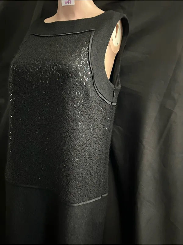 Loft Women’s Black Sequin Front Shift Dress SZ 8 NWT - Image 3