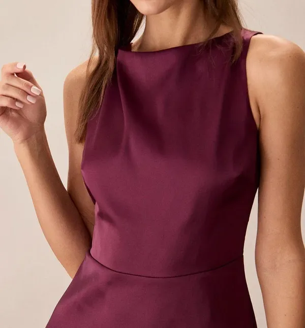 Rihoas Purple Boat Neck Sleeveless Mini Dress - Image 2