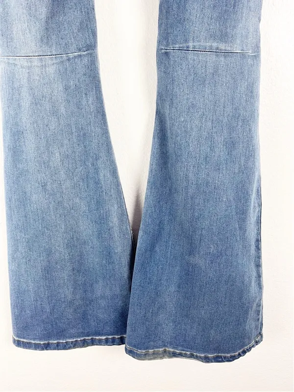 FREE PEOPLE We The Free Penny Pull-On Flare Legs Distressed Jeans, Size 27 - Image 6