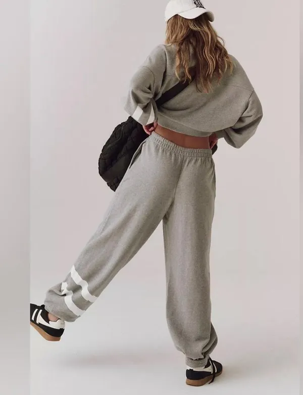 NWT Free People Movement All Star Logo Pants In Heather Gray White Combo $98 MSRP No refunds or cancellation’s - Image 5