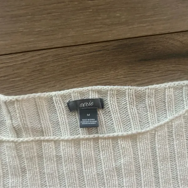 Aerie Ribknit Boatneck Cropped Sweater - Image 4