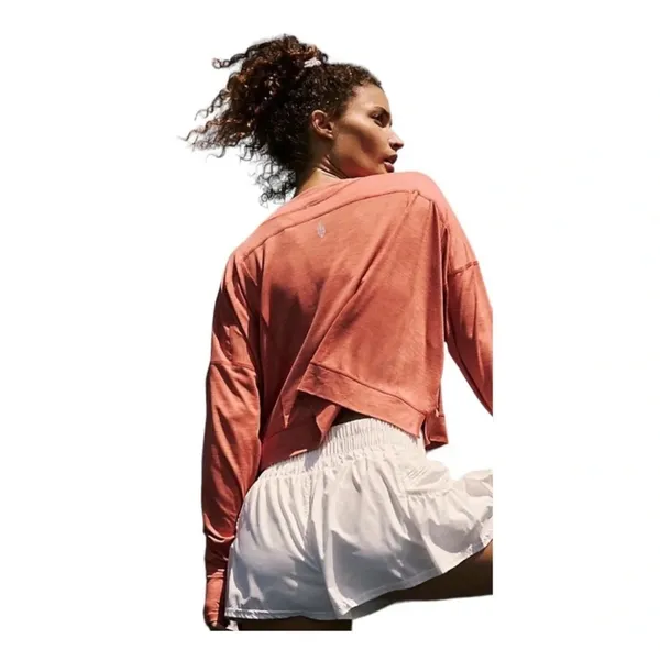 Free People Movement Orange Fearless long-sleeve cropped v-neck top athletic - Image 2