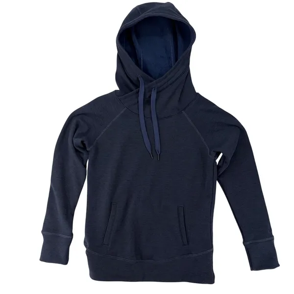 Marmot Women's Blue Crossover Cowl Neck Fleece Pullover Hoodie Sweatshirt Size M - Image 2