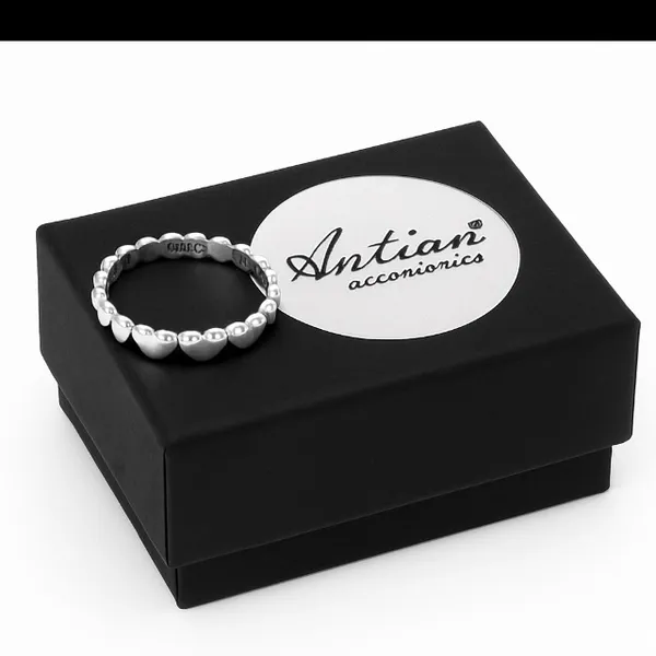 Antian Accessories™ 925 Silver Heart Ring Size 6 - Image 3
