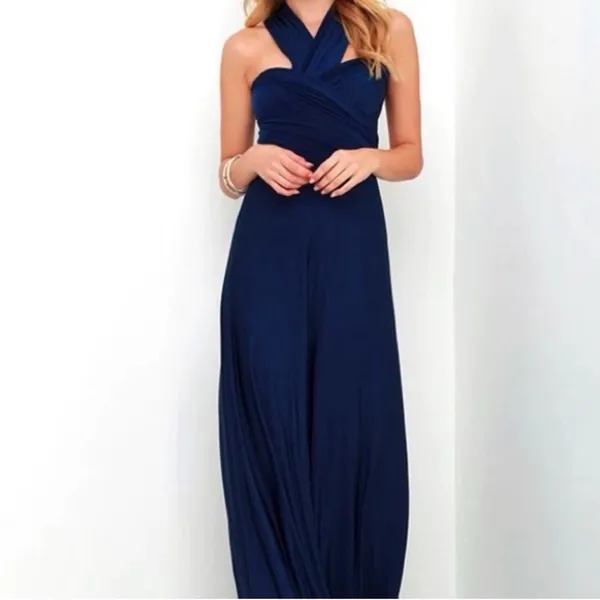 Lulu's Blue wrap Maxi Dress - Image 4