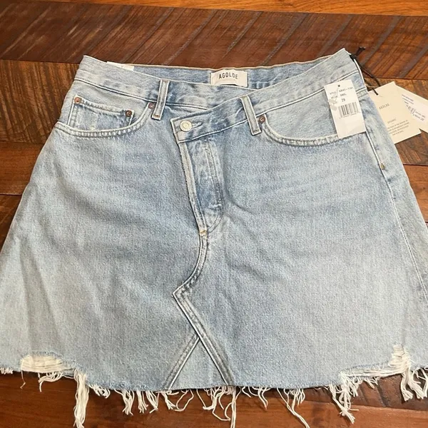 AGOLDE Criss Cross Denim Skirt - Image 3