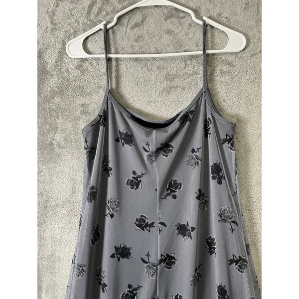 Vintage Y2K‎ Black Sheer Rose Dress Mesh Grunge Goth Large Indie Dark Romance - Image 4