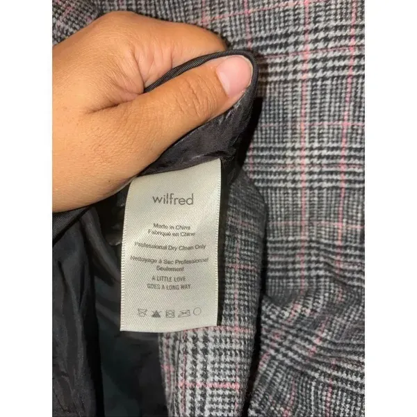 Aritzia Wilfred Dorine Front Wrap Wool Cashmere Mini Skirt plaid sz 6 #780 - Image 7