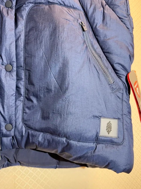 NWT FP Movement by Free People Navy Quilted Parker Hooded Poncho Puffer Vest - Image 13