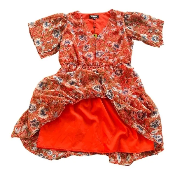 SAM EDELMAN Country Paisley Floral Aline Ruffle Hem Mini Dress Size 10 NEW - Image 4