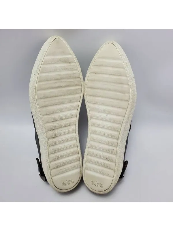 Coach Slip On Shoe C103 Sequin Studded Buckle Gray Sneakers Pointy Toe Sz 6.5 B - Image 11