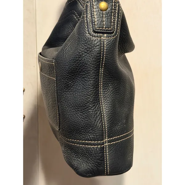 Coach Chelsea Black Pebbled Leather Hobo Shoulder Bag 10948 Turnlock Vintage Y2K - Image 11