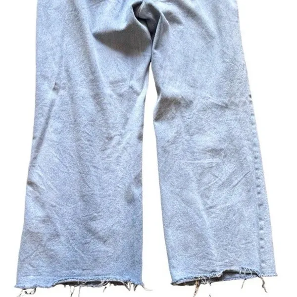 Kensie High Rise Wide Leg Light Wash Blue Stretch 5-Pocket Frayed Hem Jeans 14 - Image 6