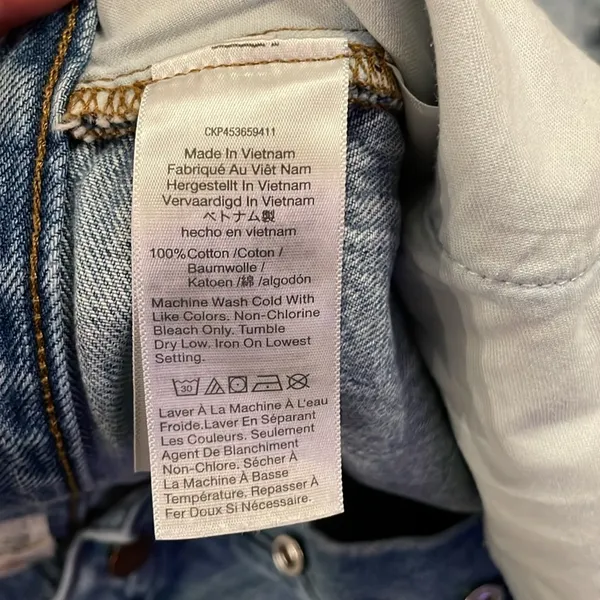 High-Rise Long Denim Shorts in Brightwater Wash - Image 11