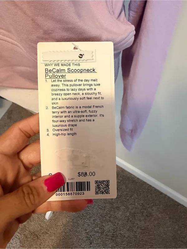 NWT Lululemon becalm Scoop-neck relaxed fit pullover lilac play size small - Image 9