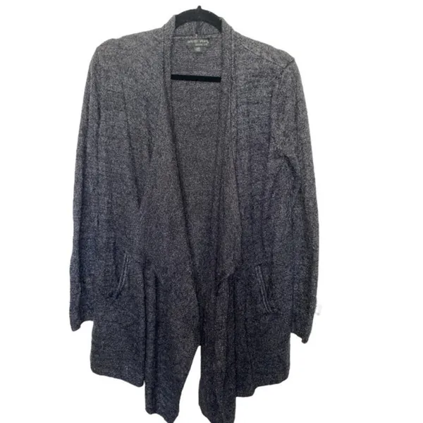 Barefoot Dreams Gray‎ / Black Cardigan Small/ Medium - Image 9