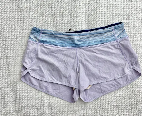 Lululemon Speed Short *4-way Stretch Lilac / Wave Twist Lilac Caspian Blue - Image 4