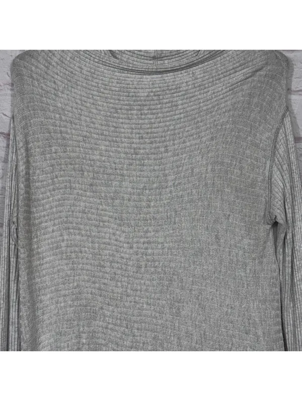 We The Free Medium Gray Ribbed Long Sleeve Top - Image 2