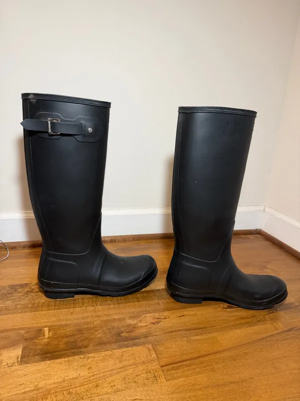 Hunter Rain Boots Tall Matte Black Original - Image 3