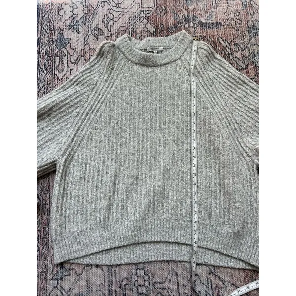 Madewell Ribbed Cotton-Blend Sweater Hthr Dusk Grey Marl Size Medium Heather - Image 13