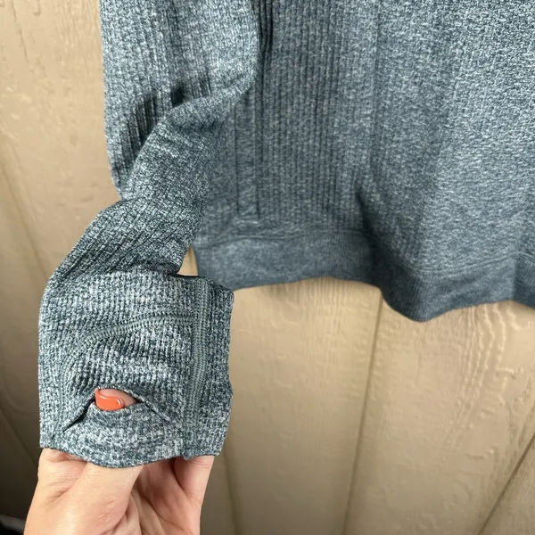 Lululemon Engineered Warmth Half-Zip 1/4 Zip Pullover Women's 8 Teal Blue Active - Image 4