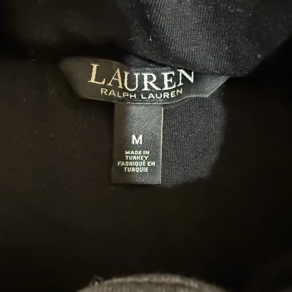 Ralph Lauren‎ Quilted Vest Womens Medium Black Full Zip LRL Logo - Image 3