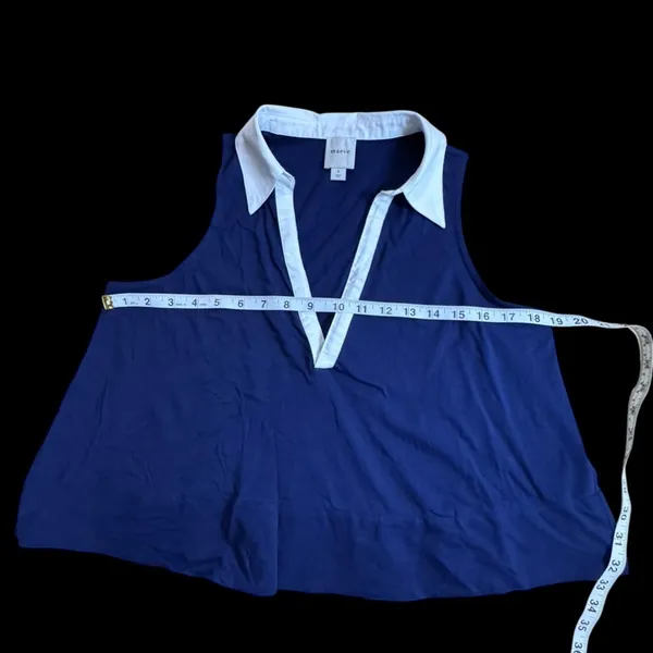 Maeve Navy and White Sleeveless Tank Top wt3 - Image 3