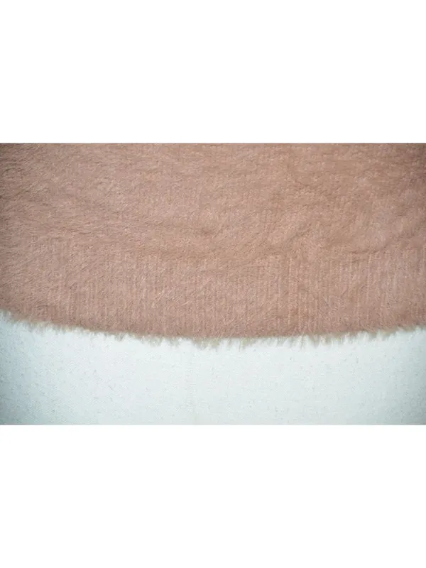 Buddy Love Ladies Brown Half Puff Sleeve Crop Sweater Top Size L Fuzzy Eyelash - Image 3