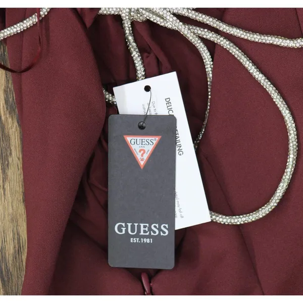 NWT GUESS Kandy Crystal Halter Strap Open Back Mini Dress D5RK41K3PP0 Red 0 - Image 5