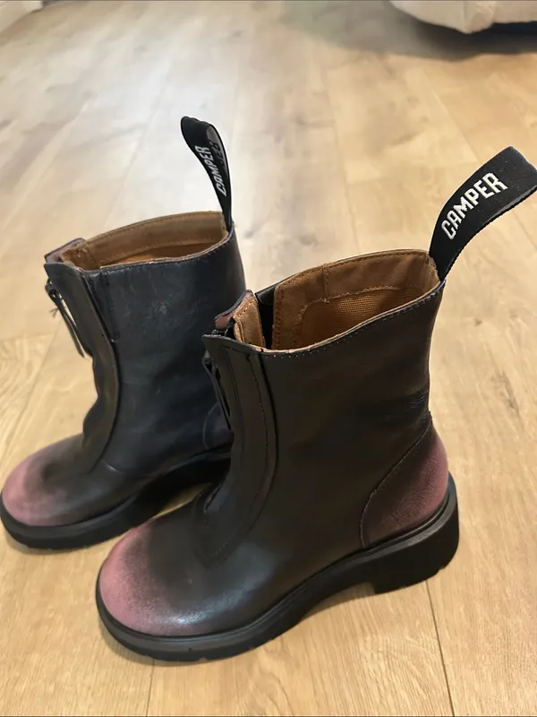 CAMPER Milah Black and Pink Leather Mid Boots, Size EU38/US7.5 NWOT Display pair - Image 6