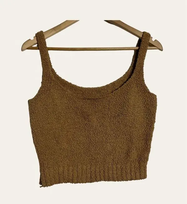 SKIMS Brown Cozy Knit Sleeveless Tank Top Size S/M - Image 2