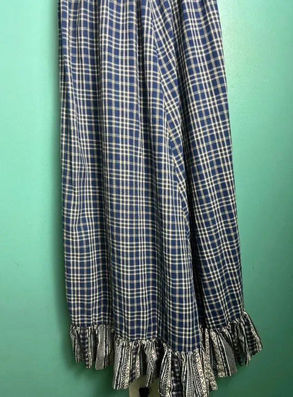 Vintage 80s/90s Nina Piccalino Plaid Prairie Dress – Cottagecore Made in USA - Image 5