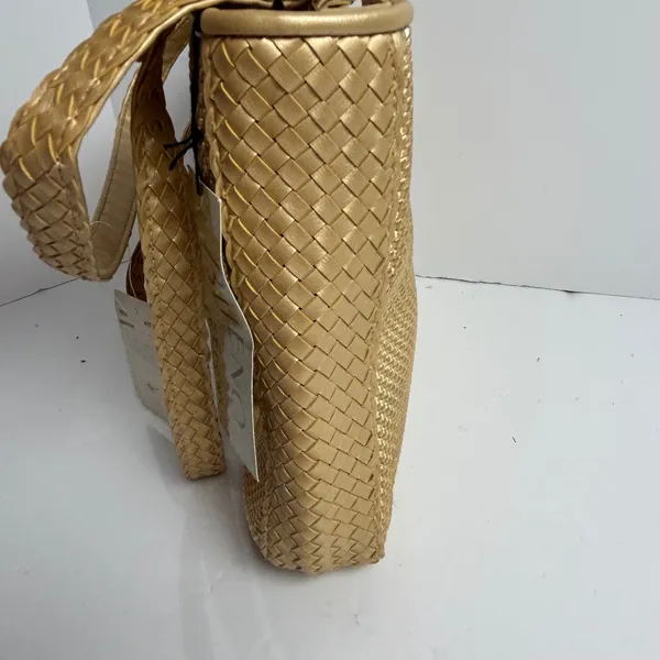 Bueno Gold Woven Shoulder Bag Braided Straps Metallic Y2k Hobo - Image 12