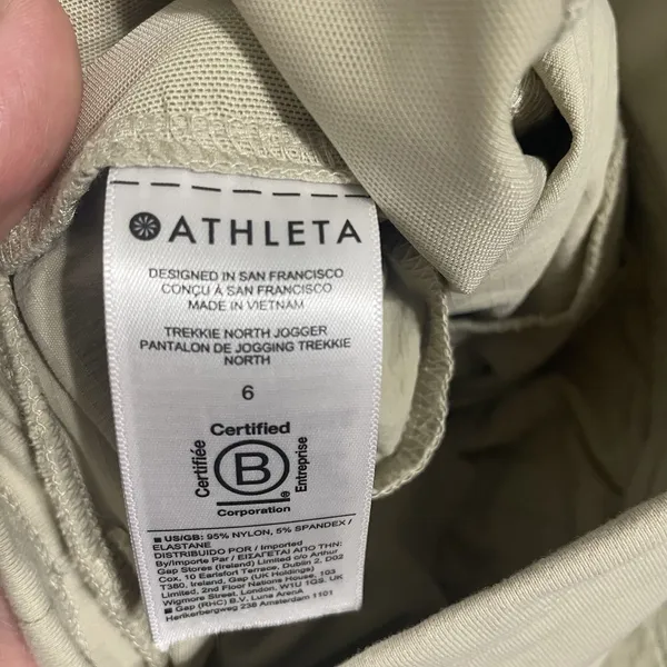Athleta Tan Jogger‎ Pants Size 6 Zip Pockets Drawstring Waist Athleisure - Image 9