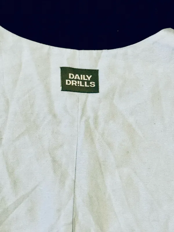 Daily Drills Linen Resort Tie Vest XS/S NWT Blue - Image 4