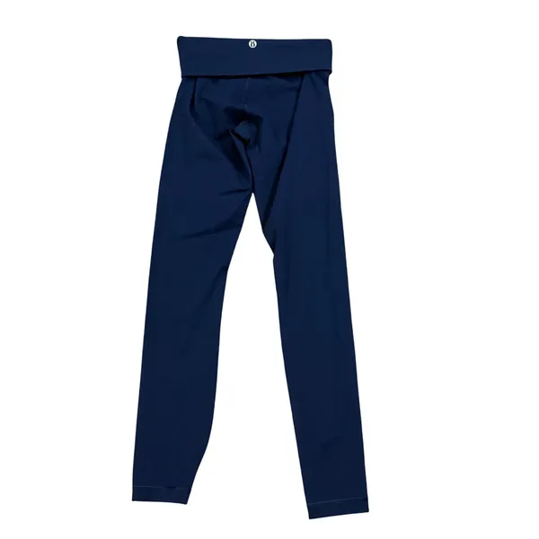 Lululemon Pant Navy Blue Fold Over Waist Yoga Leggings Size 2 - Image 2