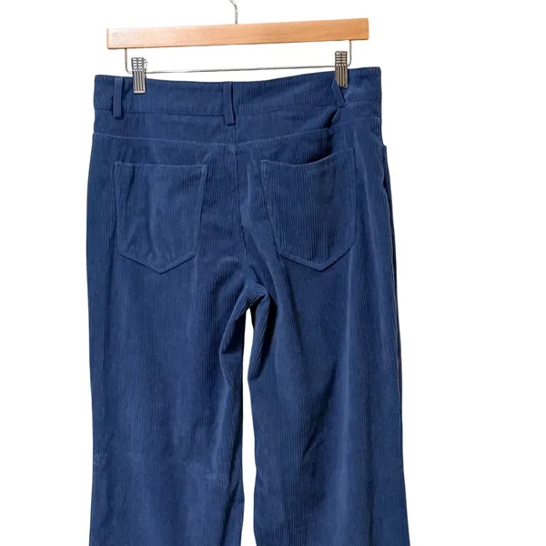 Edikted Blue Corduroy Wide Leg Flare Pants Womens Size Medium Mid Rise Retro Y2K - Image 4