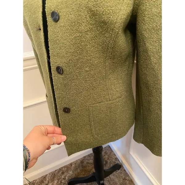 Vintage Valerie Stevens Wool Blend Jacket Blazer Button Textured Patch Pocket - Image 3