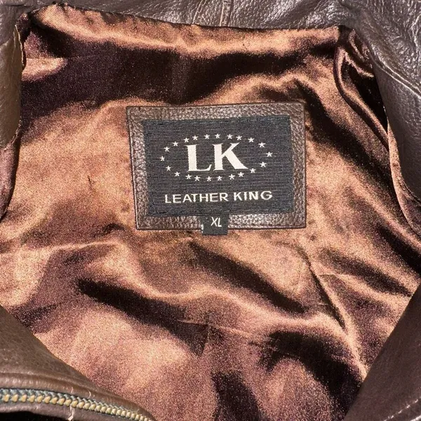 Leather‎ King Leather Jacket Brown Size XL - Image 3