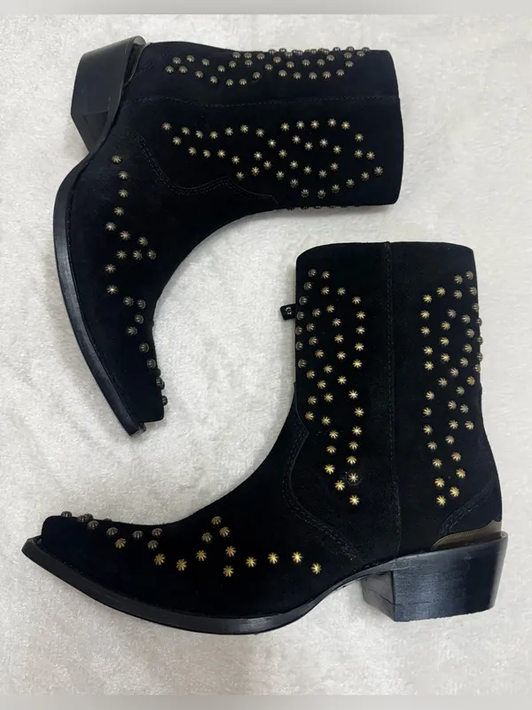 Ariat Siren X Toe Western Boot Black Suede Size 7 - Image 9
