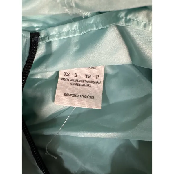 Victorias Secret PINK Jacket XS Ombré Teal‎ Full Zip Tuckaway Hood Windbreaker - Image 5
